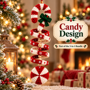 3-in-1 Christmas Spiral Crochet Pattern PDF – Gnome, Reindeer & Candy Cane Ornaments