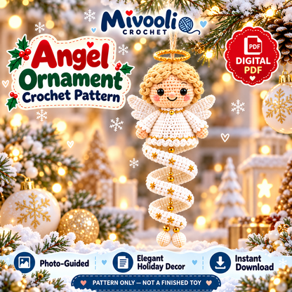 10 Christmas Spiral Ornament Crochet Patterns PDF