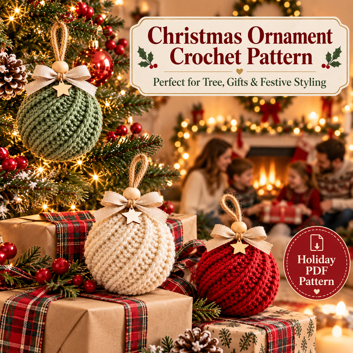Christmas Bauble Crochet Pattern PDF