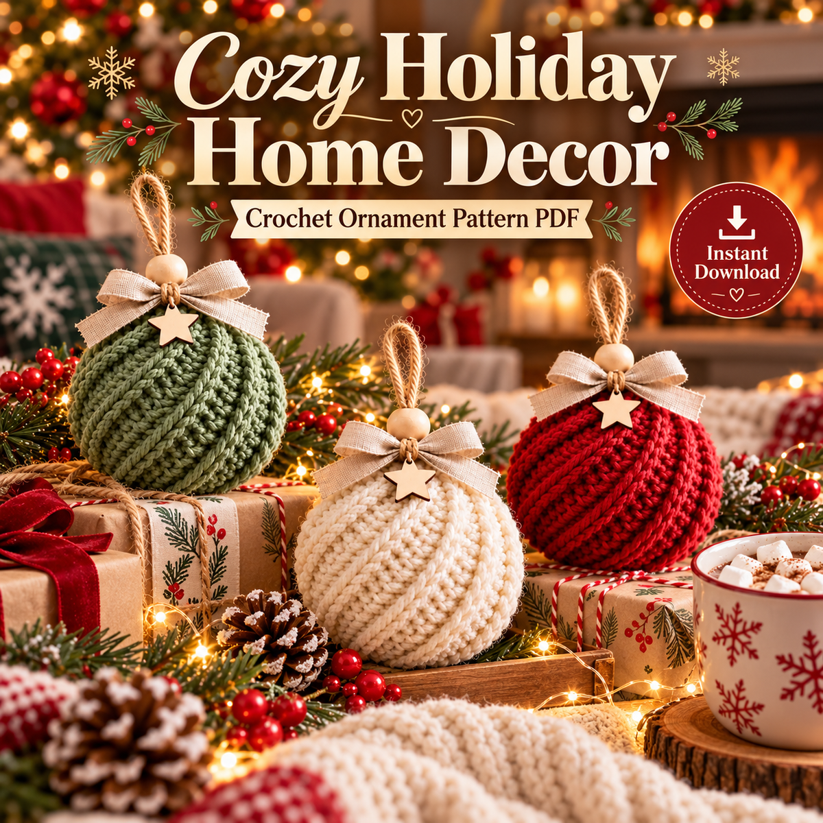 Christmas Bauble Crochet Pattern PDF